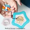 imageJohnbee Pill Crusher Pill Grinder Fine Powder Extremely Fine Storage Compartment Pill Crushers for Elderly Family and Pets Silicone Edges Grind Multiple Pills at Once  Cleaning Brush CyanCyan
