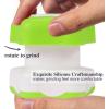 imageJohnbee Pill Crusher Pill Grinder Fine Powder Extremely Fine Storage Compartment Pill Crushers for Elderly Family and Pets Silicone Edges Grind Multiple Pills at Once  Cleaning Brush CyanGreen