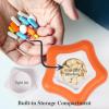 imageJohnbee Pill Crusher Pill Grinder Fine Powder Extremely Fine Storage Compartment Pill Crushers for Elderly Family and Pets Silicone Edges Grind Multiple Pills at Once  Cleaning Brush CyanOrange