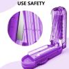 imageJohnbee Pill Cutter Splitter for Small and Tiny Pills Larger Pills Adjustable Pill Splitter Accurately Cuts Multiple Pills at Once Sharp Blade with Safety Guard NonSlip Silicone Edge Lake BlueDark Purple