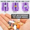 imageJohnbee Pill Cutter Splitter for Small and Tiny Pills Larger Pills Adjustable Pill Splitter Accurately Cuts Multiple Pills at Once Sharp Blade with Safety Guard NonSlip Silicone Edge Lake BlueDark Purple