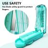 imageJohnbee Pill Cutter Splitter for Small and Tiny Pills Larger Pills Adjustable Pill Splitter Accurately Cuts Multiple Pills at Once Sharp Blade with Safety Guard NonSlip Silicone Edge Lake BlueLake Blue