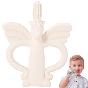 imageTeething Toys  360 Silicone Baby Toothbrush Teether  Cute Unicorn Teether to Relieve Teething Pain and Massage Gums  Food Safe ampamp Easy to Clean  Great Gifts for Friends Babies 1pcBeige