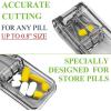 imageJohnBee Pill Cutter  Best Pill Cutter for Small or Large Pills  Designed in The USA Cuts Vitamins  Pill Splitter with Shield  Includes Keychain Pill Holder GrayDark Grey