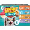 imagePurina Friskies Wet Cat Food Variety Pack Tasty Treasures Prime Filets With Chicken and Tuna With Chicken and With Ocean Fish and Tuna and With Turkey  Pack of 24 55 oz Cans
