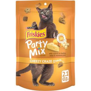 imagePurina Friskies Cat Treats Party Mix Cheezy Craze Crunch  Pack of 10 21 oz Pouches21 Ounce Pack of 10