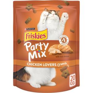 imagePurina Friskies Cat Treats Party Mix Chicken Lovers Crunch  20 Oz Pouch125 Pound Pack of 1