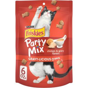 imagePurina Friskies Cat Treats Party Mix Gravylicious Crunch Chicken and Gravy Flavors  20 oz Pouch6 Ounce Pack of 6