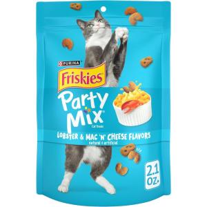 imagePurina Friskies Cat Treats Party Mix Lobster ampamp Mac N Cheese Flavors  Pack of 6 6 oz Pouches21 Ounce Pack of 10