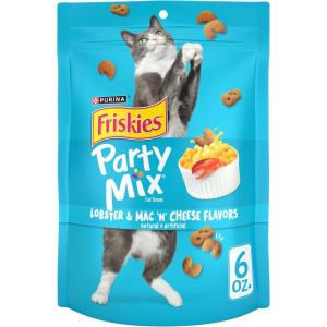 imagePurina Friskies Cat Treats Party Mix Lobster ampamp Mac N Cheese Flavors  Pack of 6 6 oz Pouches6 Ounce Pack of 6