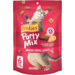imagePurina Friskies Cat Treats Party Mix Mixed Grill Crunch  Pack of 6 6 oz Pouches6 Ounce Pack of 6