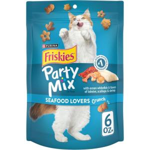 imagePurina Friskies Cat Treats Party Mix Seafood Lovers Crunch  Pack of 6 6 oz Pouches6 Ounce Pack of 6