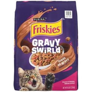 imagePurina Friskies Dry Cat Food Gravy Swirld With Flavors of Chicken Salmon and Gravy  22 lb Bag16 Pound Pack of 1