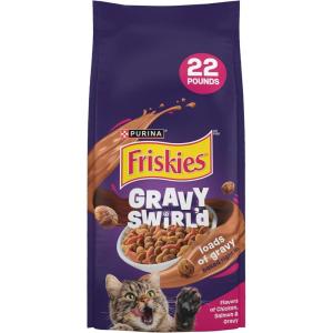 imagePurina Friskies Dry Cat Food Gravy Swirld With Flavors of Chicken Salmon and Gravy  22 lb Bag22 Pound Pack of 1