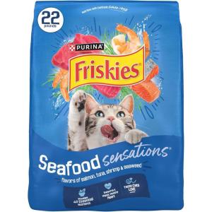 imagePurina Friskies Dry Cat Food Seafood Sensations With Salmon Tuna and Shrimp Flavors  Pack of 4 315 lb Bags22 Pound Pack of 1