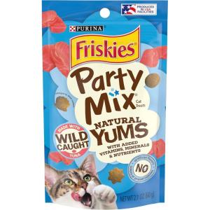 imagePurina Friskies Natural Cat Treats Party Mix Natural Yums With Wild Tuna  Pack of 6 6 oz Pouches21 Ounce Pack of 10