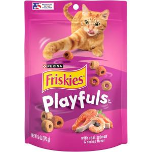 imagePurina Friskies Playfuls With Salmon and Shrimp Flavor Cat Treats  Pack of 10 21 oz Pouches6 Ounce Pack of 6