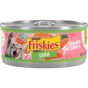 imagePurina Friskies Wet Cat Food Pate Pate Salmon Dinner  Pack of 24 55 oz Cans