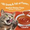 imagePurina Friskies Lil Gravies Roasted Chicken Flavor Cat Food Lickable Cat Treats  Pack of 16 155 oz Pouches