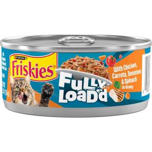 imagePurina Friskies Fully Loadd Wet Food for Cats with Chicken Carrots Tomatoes and Spinach in Gravy  55 Ounce Pack of 24
