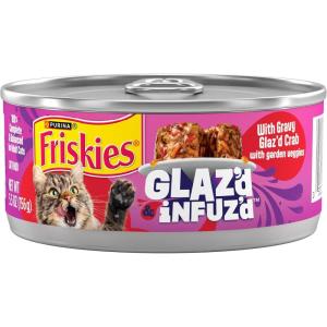 imagePurina Friskies Glazd and Infuzd with Gravy Glazd Crab Flavored Wet Food for Cats  55 Ounce Pack of 24