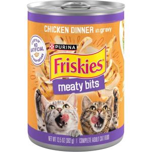 imagePurina Friskies Meaty Bits Chicken Dinner in Gravy Multi Cat Wet Cat Food  135 Ounces Pack of 12